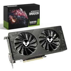 MOUGOL Placa de Vídeo AMD Radeon RX580, 8GB 2048SP GDDR5 256 bits, GPU para jogos de PC com HDMI DP DVI PCI Express x 16 3.0 placa de vídeo para com ventiladores duplos (Padrão preto)