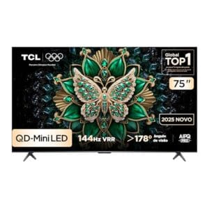 Smart TV TCL 75 Polegadas QLED Mini LED 4K C6K WiFi Bluetooth Google TV 4 HDMI 144Hz HDR10+ 75C6K