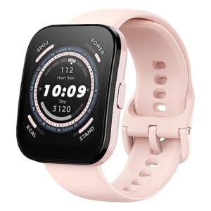 Relógio Inteligente Amazfit Bip 5, GPS, Chamadas Bluetooth, Bateria de 10 dias, Tela ultra grande, Rastreamento de passos, Alexa Built-In, AI Fitness App (Pink)