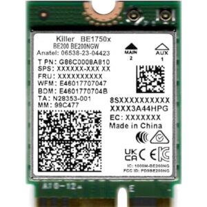 HighZer0 Electronics BE1750x Killer Series Upgraded BE200 WiFi 7 Card | Gaming WiFi Adapter | M.2 PCIe WiFi Card 5.8 Gbps 320MHz 4K QAM | Supports Bluetooth 5.4 & Intel PC with Windows 10/11