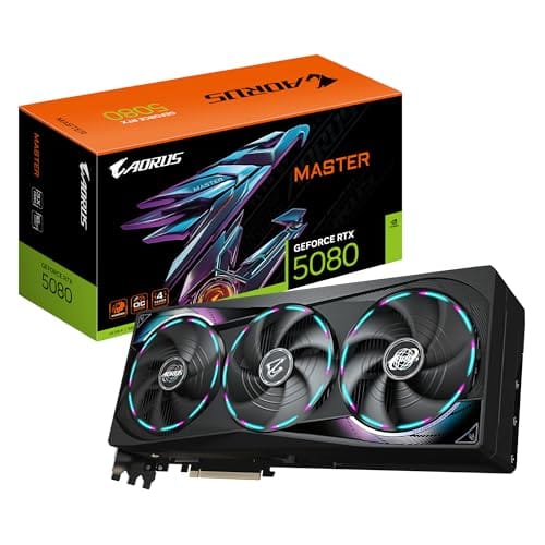 Placa de Vídeo Gigabyte GeForce RTX 5080 AORUS Master 16GB GDDR7 – DLSS 3.5, Ray Tracing, WINDFORCE Infinity, RGB Fusion, GV-N5080AORUS M-16GD