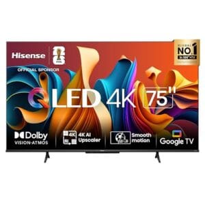 Hisense Smart TV UHD 4K QLED 75" Polegadas 75Q6N Google TV com HDR10+, Dolby Atmos, Modo Esporte, Modo Jogo Plus e Compatível com Alexa