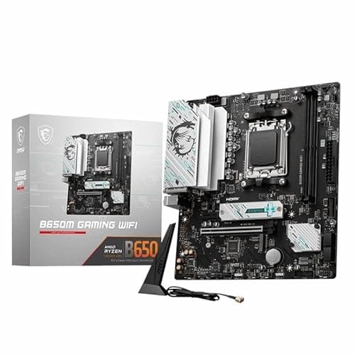 MSI Placa-mãe B650M GAMING WIFI, mATX - Suporta processadores AMD Ryzen série 7000, AM5 - DDR5 Memory Boost 7800+ MHz/OC, PCIe 4.0 x16, M.2 Gen4, Wi-Fi 6E