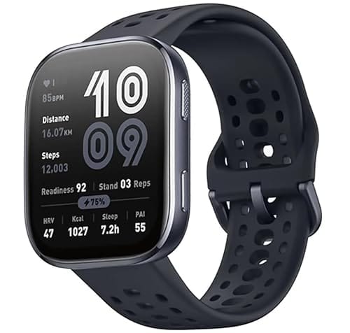 Relógio Quadrado, Relógio Smart-watch, Smart-band BIP 6 (GLOBAL), BIP 6 Gps Integrado, Relogio Inteligente Compatível com Alexa, Tela Amo-led 1,97, Pulseira Impermeável, 140 Modo Treino, Mesh Preto Cinza-escuro