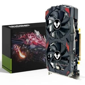 MOUGOL Placa de Vídeo AMD Radeon RX580 8GB 2048SP GDDR5 256 bits, placa de vídeo para jogos de PC com 1*HDMI/2*DP PCI Express x 16 3.0 GPU com ventiladores duplos (Preto Vermelho)