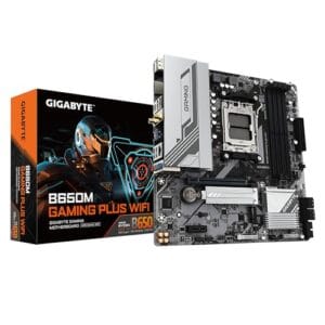 GIGABYTE Placa-mãe B650M GAMING PLUS WIFI - CPU AMD Ryzen 9000, 5+2+2 fases VRM, até 8000MHz DDR5, 2xPCIe 4.0 M.2, 2.5GbE LAN, WIFI 6E, USB 3.2 Gen 1