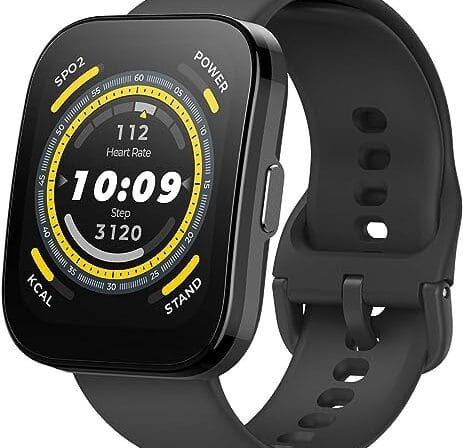 Amazfit Bip 5 Smart Watch 46mm, GPS, Alexa Built-in, Bluetooth Calling, 10-Day Battery (Black)