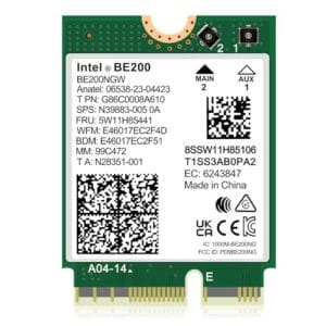Placa sem fio WiFi 7 Intel BE200 NGW, Bluetooth 5.4, 5800Mbps M.2/NGFF não suporta AMD, suporta apenas processadores Intel de 12ª geração e acima, Windows 10/11 (64 bits), Linux