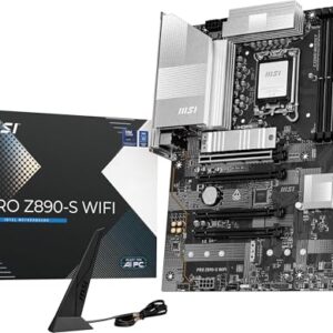 MSI Placa-mãe PRO Z890-S WiFi ProSeries (suporta processadores Intel Core Ultra Series 2, LGA 1851, DDR5, PCIe 5.0, M.2, SATA, LAN de 2,5 Gbps, USB Type-C, Wi-Fi 7, Bluetooth 5.4, Thunderbolt 4, ATX)