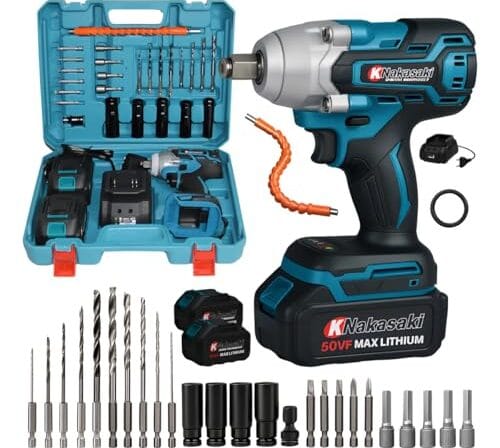 Chave De Impacto Parafusadeira Furadeira A Bateria Brushless Lítio 50V