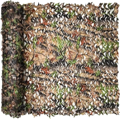 FullLit Rede camuflada, rede de camuflagem, rede de camuflagem cega de 5 m × 5 m, decorações de festa do exército, redes de cerca de guarda-sol, malha camuflada, ótima para acampamento, tiro, capa de