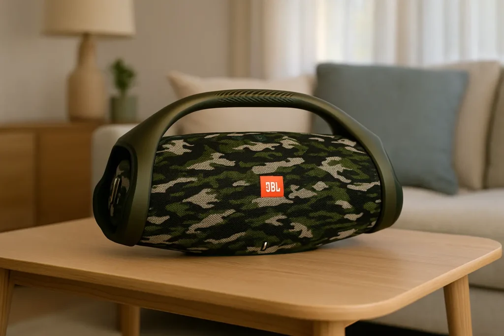 JBL Boombox 4 camuflada JBL barato e confiável para qualquer bolso