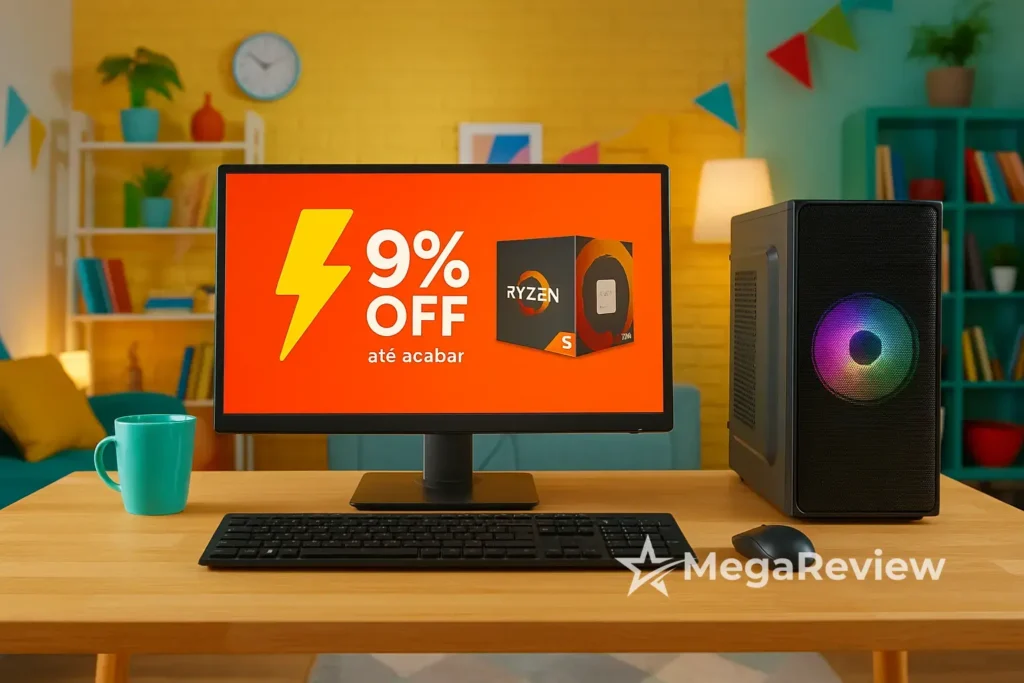 Computador Ryzen 5 em oferta relâmpago: 9% OFF até acabar