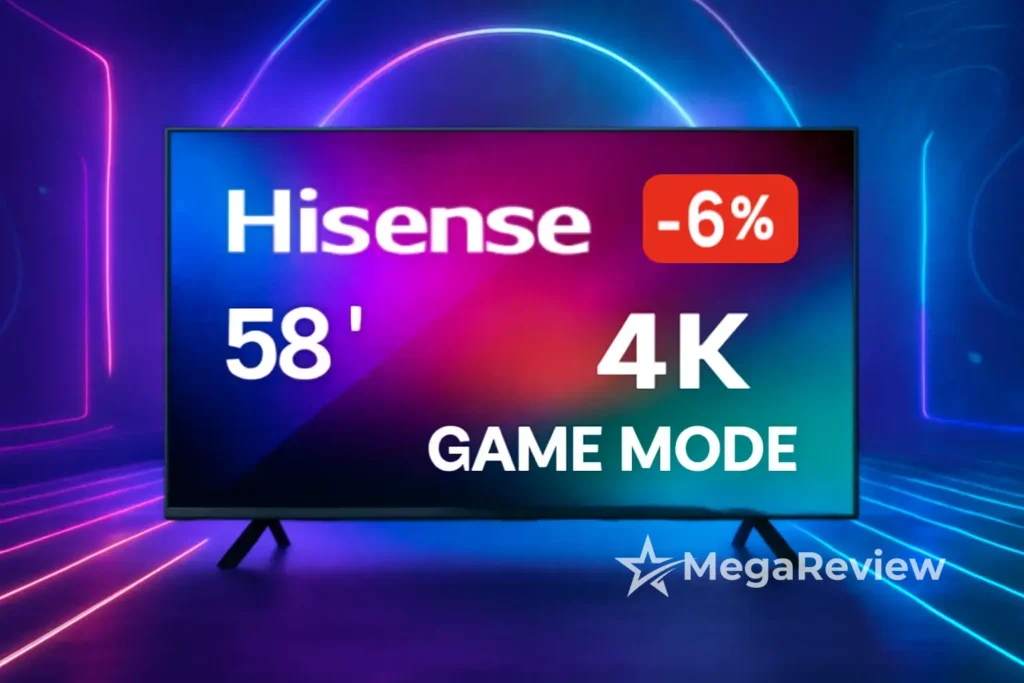 Hisense Smart TV 58" com 6% OFF na Amazon; imagem 4K e Game Mode