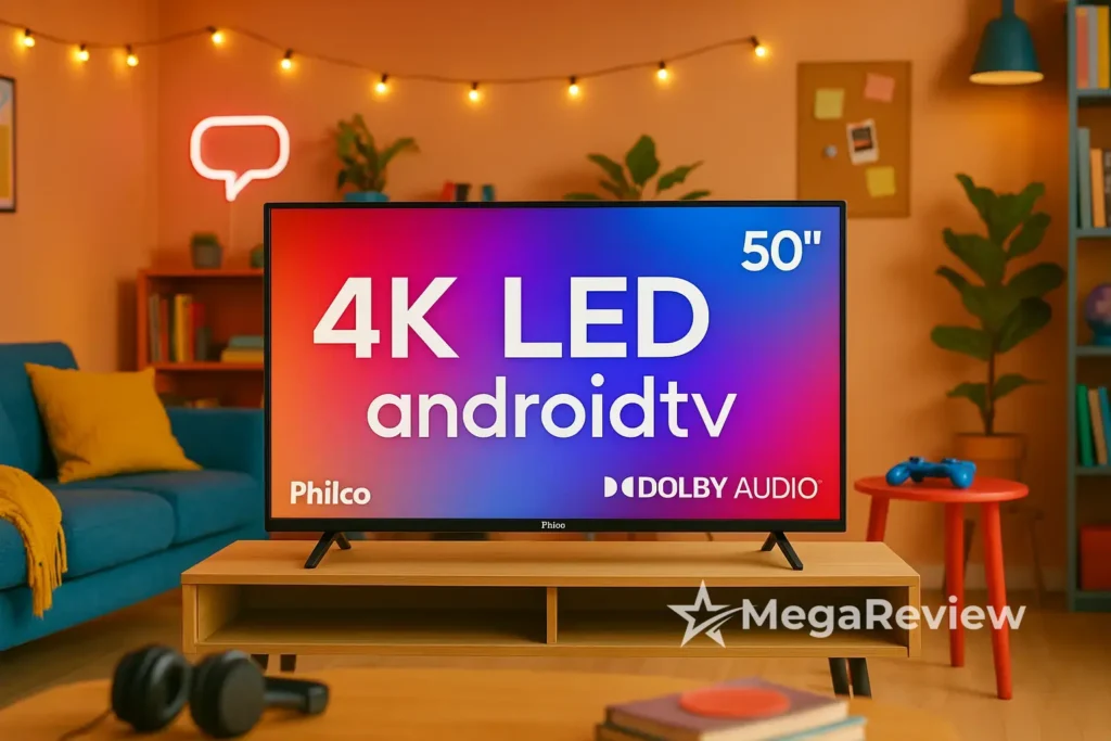 Smart TV 50" Philco 4K LED Android com Dolby Audio por um ótimo valor na Amazon