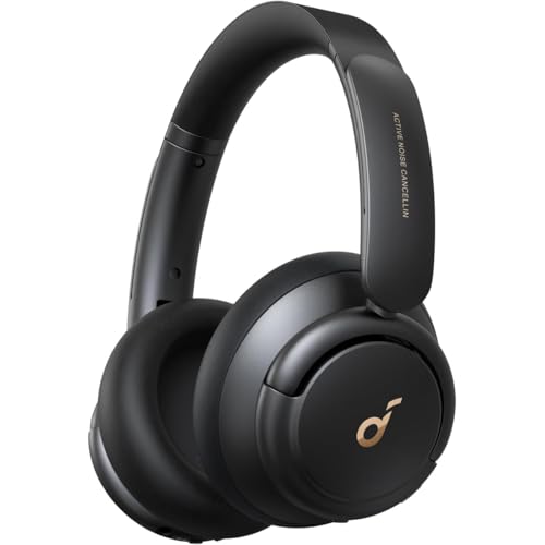 soundcore Q30 da Anker, Fone de Ouvido Sem Fio, ANC, Bluetooth, Headphone Over-Ear, Som de Alta Resolução, EQ Personalizável via App, 80h de Bateria, Conexão Multiponto, Ajuste Confortável, Preto