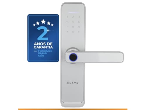 Fechadura Digital de Embutir Wi-Fi com Biometria, Elsys, ESF-DE4000B, Prata - Abertura via Biometria, Senha Numérica e Aplicativo