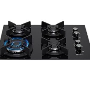 FISCHER COOKTOP À GÁS 4 BOCAS TRIPLA CHAMA INFINITY MESA VIDRO PRETO BIVOLT - 26297-57076