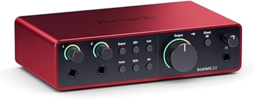 Interface Focusrite Scarlett 2i2 4th Gen - Placa de Áudio 4 Geração