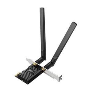 TP-Link Placa WiFi WiFi 6 PCIe para PC Desktop AX1800, Bluetooth 5.2, WPA3, 802.11ax Adaptador sem fio de banda dupla com MU-MIMO, latência ultrabaixa, suporta apenas Windows 11, 10 (64bit)