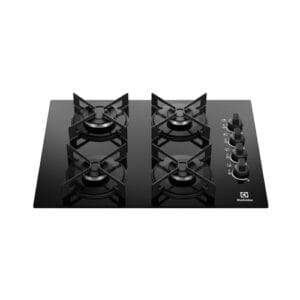 Electrolux Cooktop 4 Bocas a Gás Electrolux Mesa de Vidro Efficient Grade de Aço Fosco (KE4GR) Bivolt