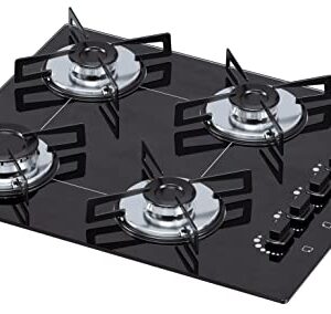 Cooktop 4 bocas Chamalux ultra chama Bivolt Trempe de Chapa Preto