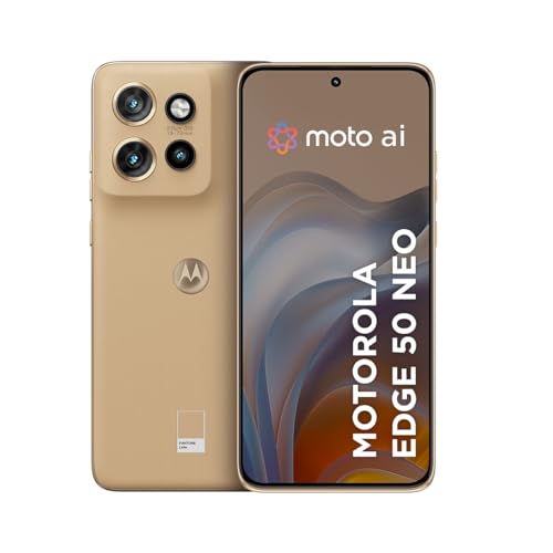 Smartphone Motorola Edge 50 Neo 5G - 256GB 16GB (8GB RAM+8GB Ram Boost) 50MP Sony Camera Moto AI Ultrarresistencia militar - Latte Vegan Leather