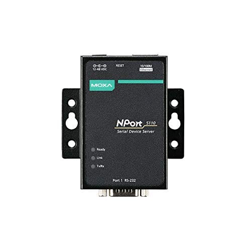MOXA Servidor de dispositivo serial de portas NPort 5110-1, Ethernet 10/100, RS232, DB9 macho