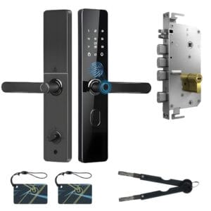 Zenkon Fechadura Eletronica com Touch Screen, Fechadura Inteligente, Fechadura Digital Biometria por Impressão Digital, Maçaneta Eletronica com Cilindro de Fechadura, Senha Numérica