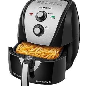 MONDIAL Fritadeira Sem Óleo Air Fryer 6L, Preto/Inox, 1900W, 110V - AFN-60-BI