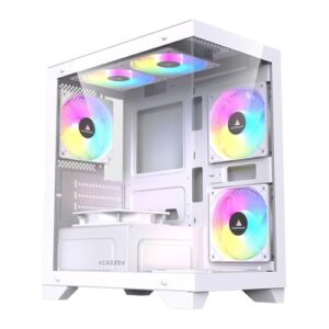 Gabinete Gamer Acegeek Rhythm | Mid-Tower | Lateral de Vidro | Branco | AG-RHYTHM-WH