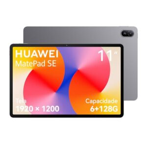 Tablet, HUAWEI MatePad SE 11, 6+128GB, Tela HUAWEI FullView de 11" para Conforto Visual,Superbateria de 7700 mAh 22,5W,Câmera Traseira 8 MP,Câmera Frontal 5 MP,Cinza Nebula