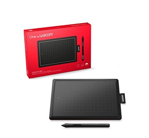 Mesa Digitalizadora One By Wacom CTL472, Pequena, Pen LP-190K, Preto e Vermelho