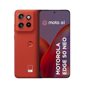 Smartphone Motorola Edge 50 Neo 5G - 256GB 16GB (8GB RAM+8GB Ram Boost) 50MP Sony Camera Moto AI Ultrarresistencia militar - Poinciana Vegan Leather