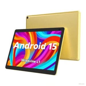 Tablet Coopers 10”, Android 12, 32 GB ROM 512 GB, processador Quad Core, bateria de 6.000 mAh, tela sensível ao toque IPS 1280 x 800, câmera dupla HD de 2 + 8 MP, PC, Bluetooth, Wi-Fi, amarelo