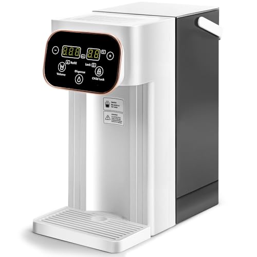 Branco, Gelagua de Mesa, Purificador de Água Gelada, Temperatura Ajustável de 25 a 99 °C Saída de Água Selecionável de 150 a 500 ml(Não Inclui O Cartucho Do Filtro)