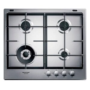 Cooktop 4 bocas Brastemp Gourmand Inox com duplachama e trempe com ferro fundido - BDK60DR 220V