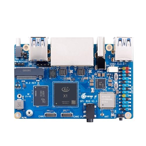 Orange Pi Computador de placa única RV2 2GB/4GB/8GB LPDDR4x RISC-V com processador de 8 núcleos de 64 bits, Wi-Fi 5.0/Bluetooth 5.0, placa de desenvolvimento para Linux/Ubuntu/OpenHarmony (8 GB)