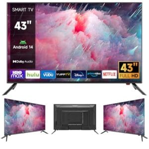 Smart Tv 43" HD | Android 14 | 2 HDMI + À Prova de Umidade | Wi-fi 100/240v