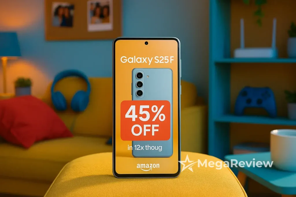 Galaxy S25 FE 256GB com 45% OFF na Amazon; em até 12x