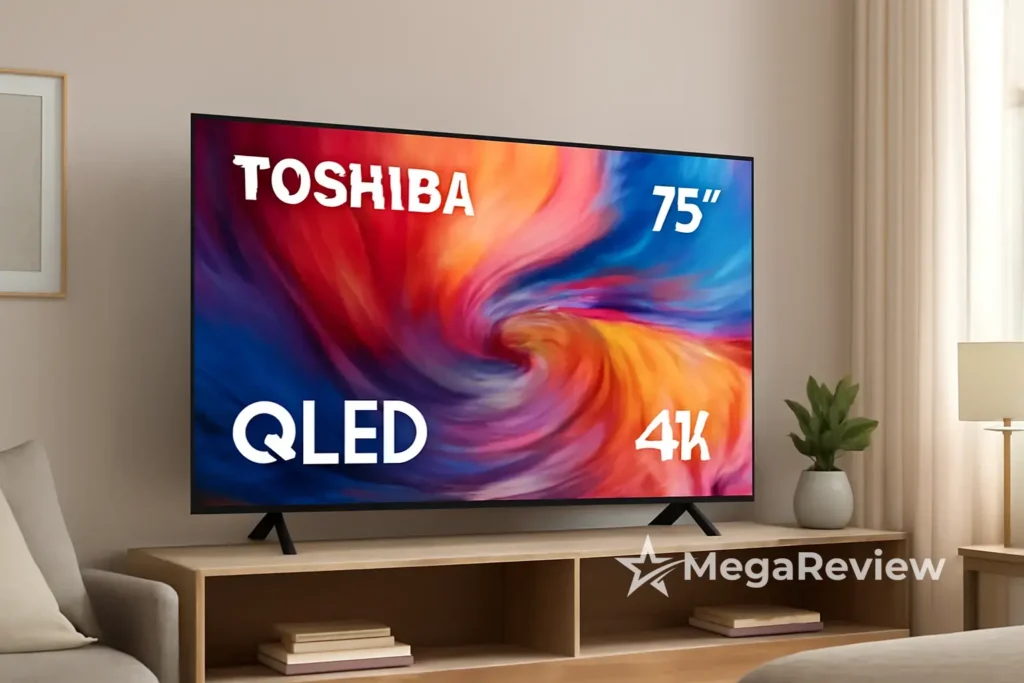 Smart TV QLED 75" 4K Toshiba por R$ 5.099,00 na Amazon