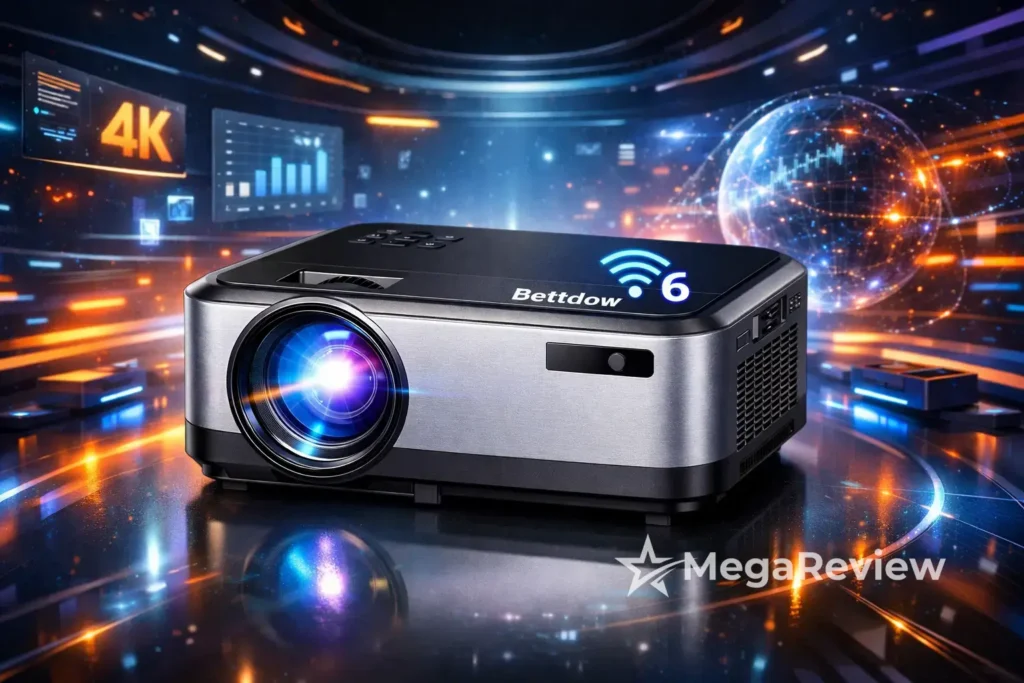 Bettdow Projetor 4K com 8% OFF e WiFi 6 na Amazon
