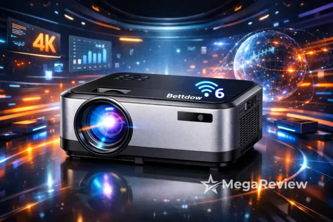 Bettdow Projetor 4K com 8% OFF e WiFi 6 na Amazon