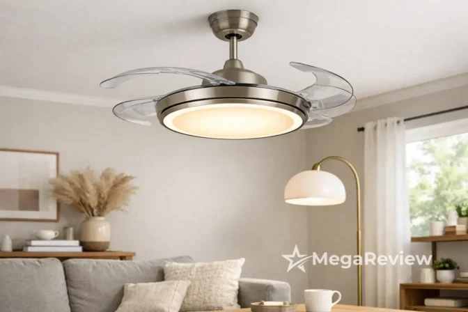 Ventilador de Teto Retrátil AHAWILL tem 29% de desconto na Amazon; luminária moderna em destaque