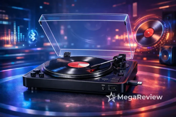 VEDO Toca-Discos com Bluetooth e Gravação Digital USB com 29% OFF na Amazon; preço monitorado hoje