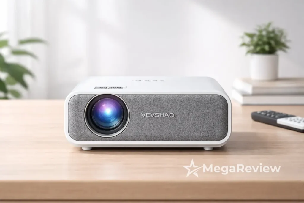 VEVSHAO Mini Projetor V50 4K com 5% OFF na Amazon; confira