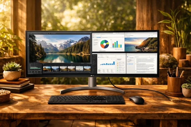 Monitor LG USB-C UltraWide barato e confiável