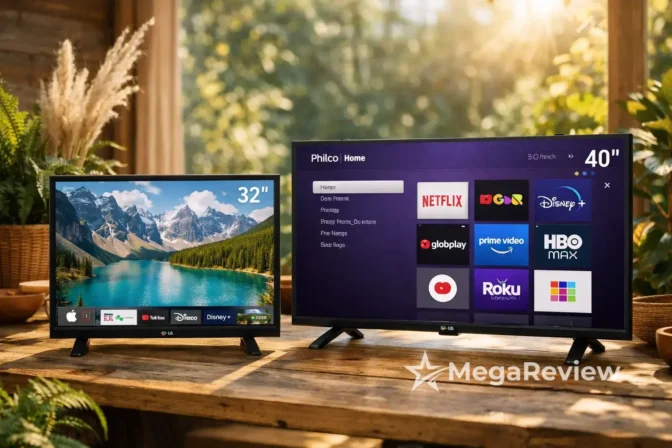 Smart TV 32" LG 32LR600B vs Philco 40” Roku: Compacta ou Tela maior?