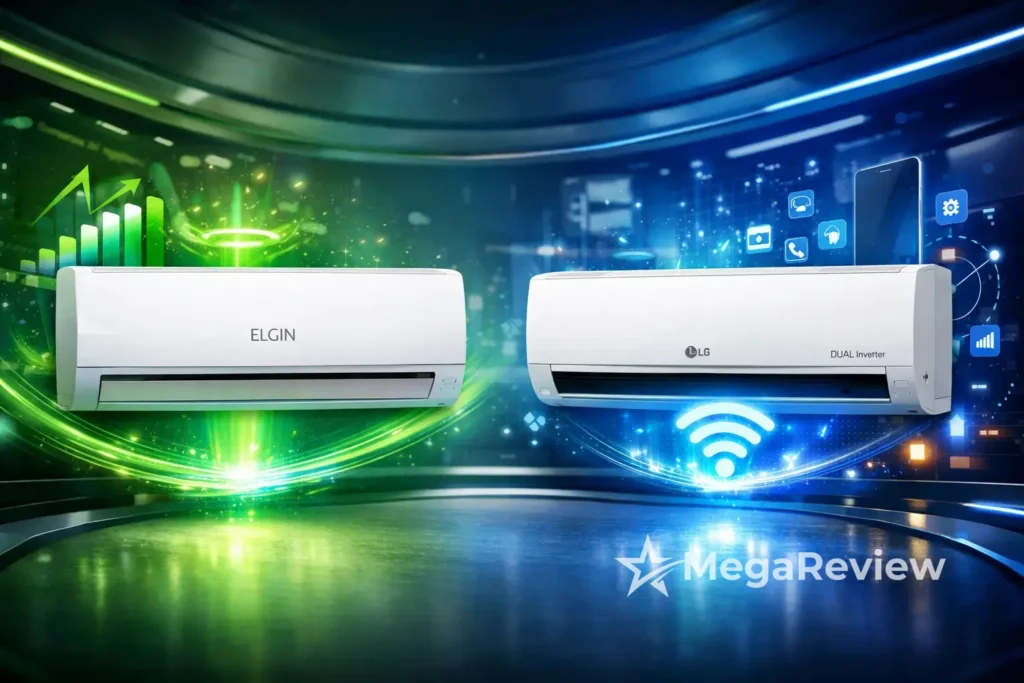 Elgin Eco 9000 vs LG Dual Inverter Voice 9000: economia ou conectividade?