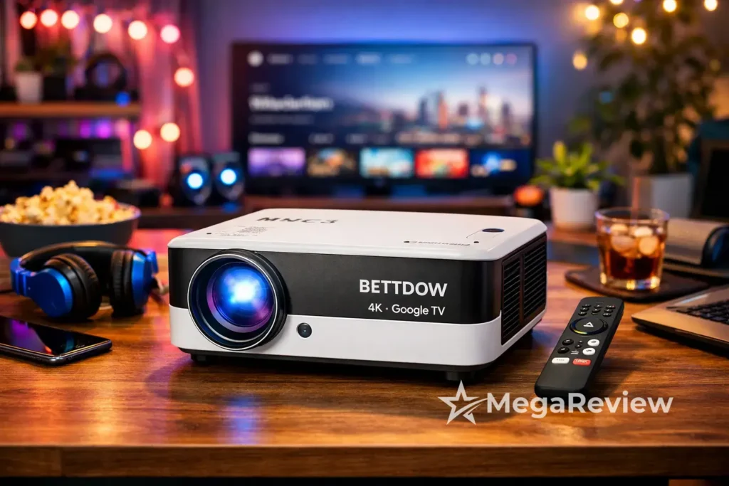 Projetor Bettdow 4K com Google TV em oferta na Amazon